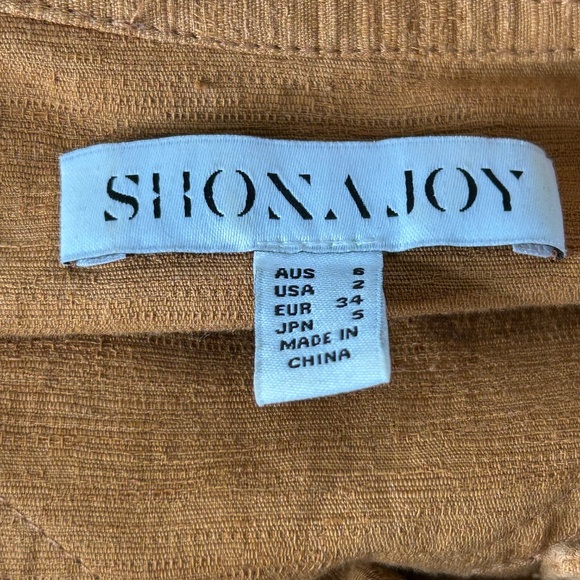 Shona Joy Priscila High Neck Utility Mini Dress Linen Blend Tumeric Size 2 - Picture 6 of 14